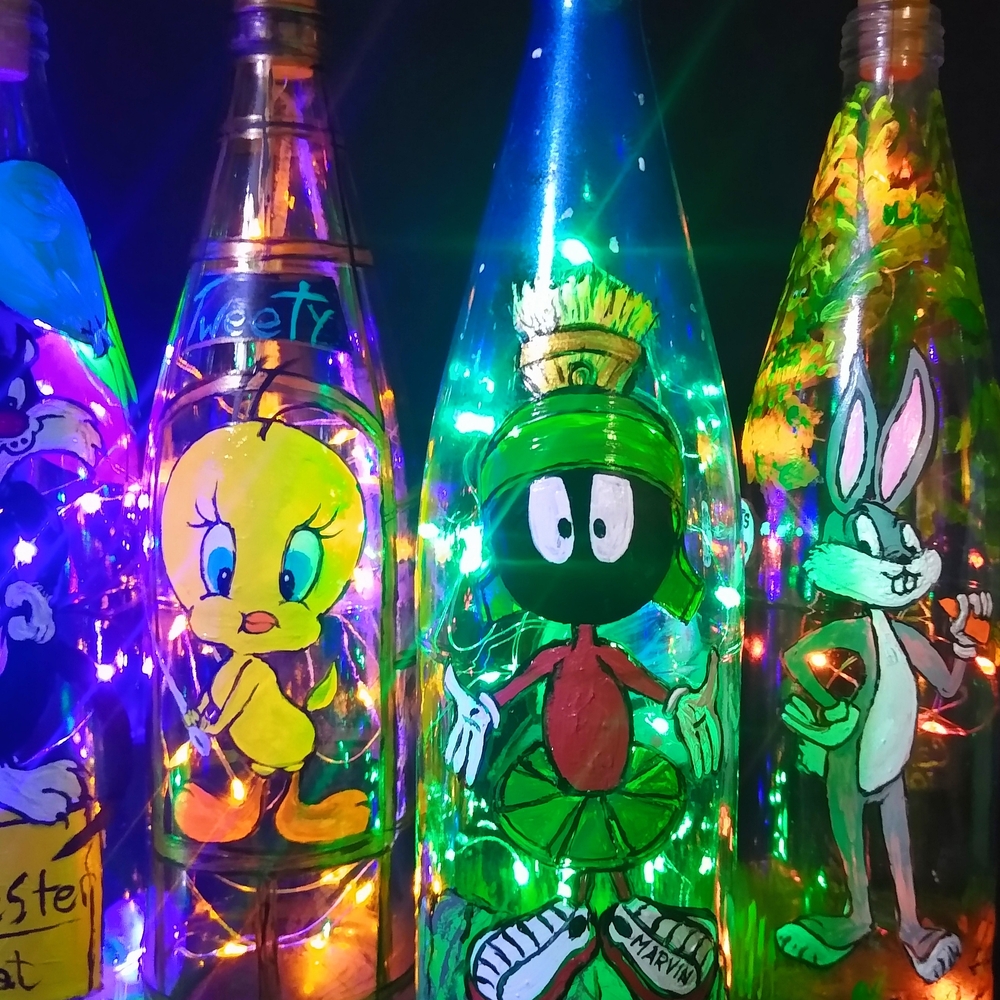 Colorful Cartoon Character LED Party Bottles